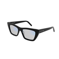 Occhiali da sole Saint Laurent Donna SL 276 MICA025 BLACK BLACK GREY53 - SL 276 MICA025 BLACK BLACK GREY53